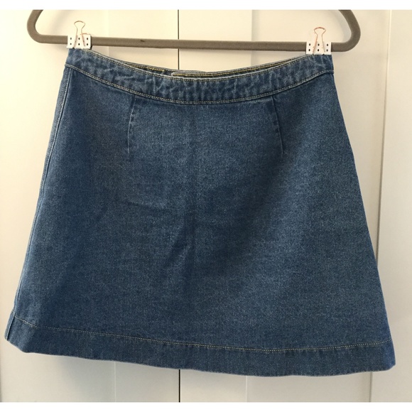 NEW American Apparel Button Denim A Line Skirt - Picture 4 of 4